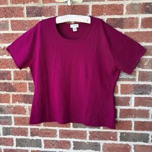 Vintage Avenue Fuchsia Short Sleeve Knit Top Size Womens 2X